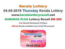 Kerala Today Lottery Results: Karunya Plus KN-259 Today Lottery results, Winning numbers