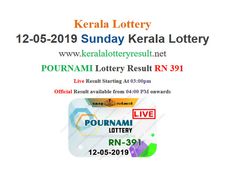 Win Rs 70 lakh, Kerala Today Lottery results: Pournami RN-391 today lottery result LIVE, now