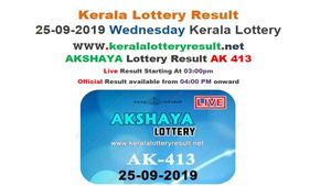 Kerala Lottery Today Result: Akshaya AK-413 Lottery Result LIVE