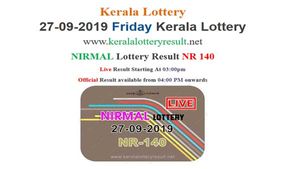 Kerala Lottery Today Result: Nirmal NR-140 Lottery result LIVE, now