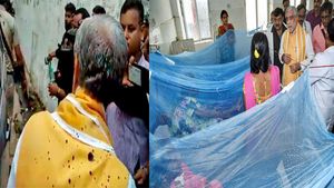 Ink thrown at Union Minister Ashwini Choubey in Patna