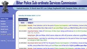 Direct link to check Bihar Police Final Excise SI result 2019