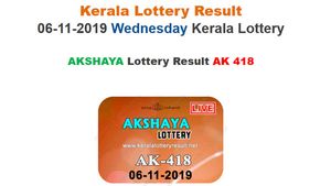 Kerala State Lottery today lottery result for Akshaya AK-418 LIVE, now