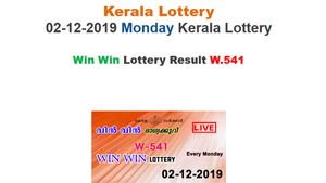 Kerala State Lottery Today Result: Win Win W-541 official result