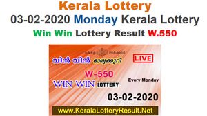 Kerala Lottery Win Win W-550 today lottery result LIVE, now