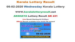 Kerala Lottery Akshaya AK-431 today lottery result LIVE