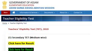 Assam Secondary TET result 2019 declared