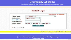 Direct link to download DU online exam 2020 form