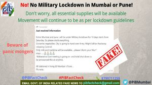 Fake: No military lockdown of Mumbai, Pune announced