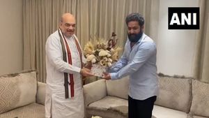 Union Home Minister Amit Shah meets Telugu actor Junior NTR in Hyderabad