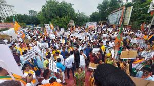 Rajasthan: BJP stages massive protest in Jaipur over lumpy skin disease