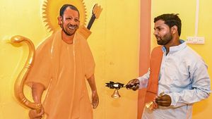 UP CM Yogi Adityanath depicted as Lord Ram in a temple built in Ayodhya