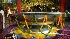 Diwali: Mohali sets record by lighting world's largest diya made of 1,000 kg steel 
