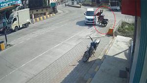 Caught on camera: Woman, child flung into air as car hits the bike 