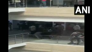 Kicks and punches fly thick and fast: Fierce fight between two student groups caught on cam
