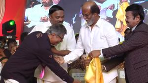 Video Of Vijay's Father Touching Rajinikanth's Feet Goes Viral After His Clip With Yogi Triggers Controversy
