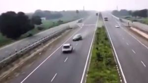 Accident Caught On Cam: Car Collides With Another Vehicle, Killing 3 In Andhra
