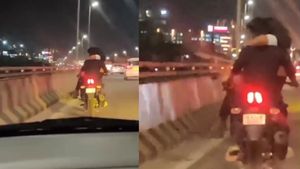 Man's Risky Bike Ride With Woman Sitting Sideways On Bengaluru Flyover Goes Viral