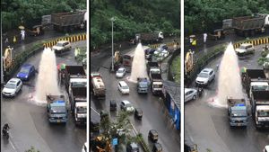 Mumbai Viral Video: Road Turns Into Fountain, Mumbaikars Joke Hrithik Roshan To Appear Soon