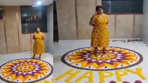 Woman Destroying Pookalam At Bengaluru Apartment Complex During Onam Draws Ire