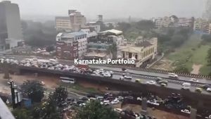 Bengaluru's Roads Turn Into Rivers: Traffic Comes To A Standstill Due to Continuous Rain