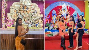 Kolkata Models' Visit Durga Puja Pandal Wearing Bold Dress; Creates Controversy As Pics Go Viral