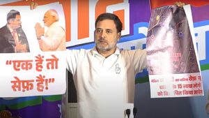 Rahul Gandhi Mocks PM Modi-Adani With Poster Stating 'Yeh Ek Hai Toh Safe Hai'