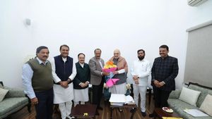 Eknath Shinde, Fadnavis, Pawar Meet Amit Shah At His Residence; Suspense Continues Over Next Maha CM