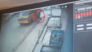 CCTV Video: Live Wire Falls Near School Bus In Karnataka; Woman And Son Suffer Electric Shock, Critical