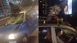 Watch | Mumbai Viral Video: Hit-And-Run Victim Rides Taxi Roof To Stop Driver's Escape