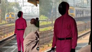 Watch | Viral Video: Squid Game Guard Spotted At Mumbai Local Train Station—Is The Game Coming To City?