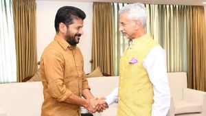 Telangana CM Revanth Reddy Meets EAM Jaishankar, Seeks Support For International Events In Hyderabad