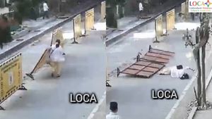 Mumbai Viral Video: Elderly Woman Hurt by Falling Barricade; BMC Says They Will Look Into Incident