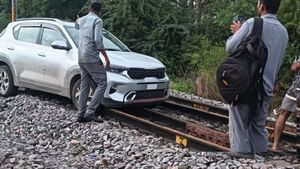 Woman Drives Car On Railway Track Near Hyderabad, Train Traffic Disrupted