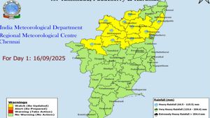 Tamil Nadu Set for Another Rainy Spell: 10 Districts on Yellow Alert Today