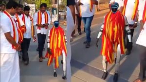 After Hologram Vijay And AI Voice, TVK Unveils Walking Robot In Coimbatore Election Campaign