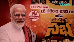 PM Modi In Hyderabad: Telangana Youth Congress Welcomes Him With ‘PM Is Compromised’ Posters