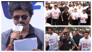 Tamil Nadu CM Vijay Joins 3-km Marina Run to Champion Anti-Drug Drive - Watch