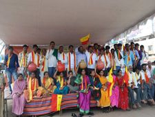 ಕಳಸಾ ಬಂಡೂರಿ ಆಗ್ರಹಿಸಿ ಹುಬ್ಬಳ್ಳಿಯಲ್ಲಿ ಕೊಡಗಳ ಸದ್ದು