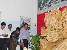  ಉಡುಪಿಯಲ್ಲಿ ಬಿಸ್ಕೆಟ್ ನಲ್ಲಿ ಮೂಡಿದ ಗಣಪನ ಕಲಾಕೃತಿ 