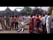 ನಾಡವಿರೋಧಿ ಹೇಳಿಕೆ: ಬಿಜೆಪಿ ಶಾಸಕನ ಪ್ರತಿಕೃತಿ ದಹನ