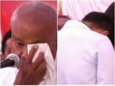 ವಿಡಿಯೋ: ಗಳಗಳನೇ ಅತ್ತ ದೊಡ್ಡಗೌಡ್ರು, ಜೊತೆಯಾದ ಮೊಮ್ಮಗ!