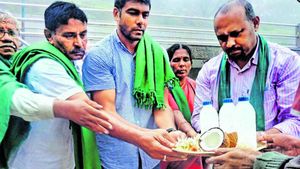 ಉತ್ತಮ ಮಳೆಯಾಗಲೆಂದು ತಲಕಾವೇರಿಯಲ್ಲಿ ಪೂಜೆ ಸಲ್ಲಿಸಿದ ದರ್ಶನ್ ಪುಟ್ಟಣ್ಣಯ್ಯ 
