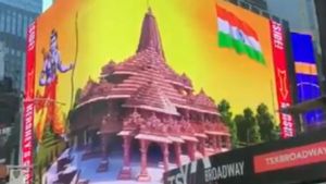 ವಿಡಿಯೋ; ಟೈಮ್ಸ್ ಸ್ಕ್ವೇರ್‌ನಲ್ಲಿ ಮೂಡಿಬಂದ ರಾಮ ಮಂದಿರ