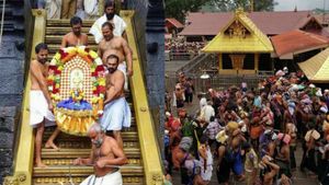 ಶಬರಿಮಲೆ: ಪವಿತ್ರ ಚಿನ್ನದ ದಿರಿಸಿನ ಮೆರವಣಿಗೆ ಆರಂಭ