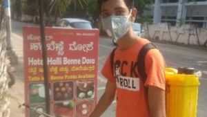 ದಾವಣಗೆರೆ: ಕೋವಿಡ್ ತಡೆಗೆ ಪಿಯುಸಿ ವಿದ್ಯಾರ್ಥಿ ಸಮಾಜಮುಖಿ ಕಾರ್ಯ 
