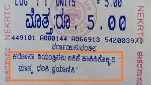 ಸರ್ಕಾರಿ ಬಸ್‌ ಟಿಕೆಟ್‌ನಲ್ಲಿ ಲಸಿಕೆ ಹಾಕಿಸಿಕೊಳ್ಳಲು ಜನ ಜಾಗೃತಿ 