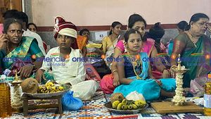  ಭಗವತಿ ದೇವಸ್ಥಾನದಲ್ಲಿ ವಧು-ವರರ ರೀತಿ ಮಕ್ಕಳ ಸಿಂಗಾರ; ಸಸಿಹಿತ್ಲು ಕ್ಷೇತ್ರದ ವಿಶೇಷ ಹರಕೆ