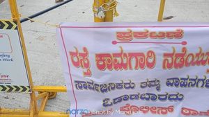 ಶಾಸಕರು ರಸ್ತೆ ಉದ್ಘಾಟಿಸಬೇಕೆಂದು ತಂತಿ ಹಾಕಿದ ಬಿಜೆಪಿಗರು! 