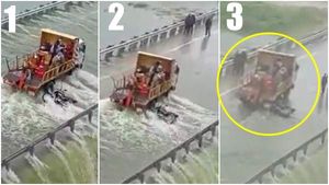 ವಿಡಿಯೋ: ತೆಲಂಗಾಣ ಮಳೆ ಪ್ರವಾಹಕ್ಕೆ ಸಿಲುಕಿದ ಯುವಕನಿಗೆ ದೇವದೂತರಾದ ಪೊಲೀಸರು 